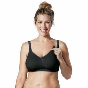 NWT Bravadol Designs Essential Embrace Nursing Bra in Black size 34 D,E/DD
